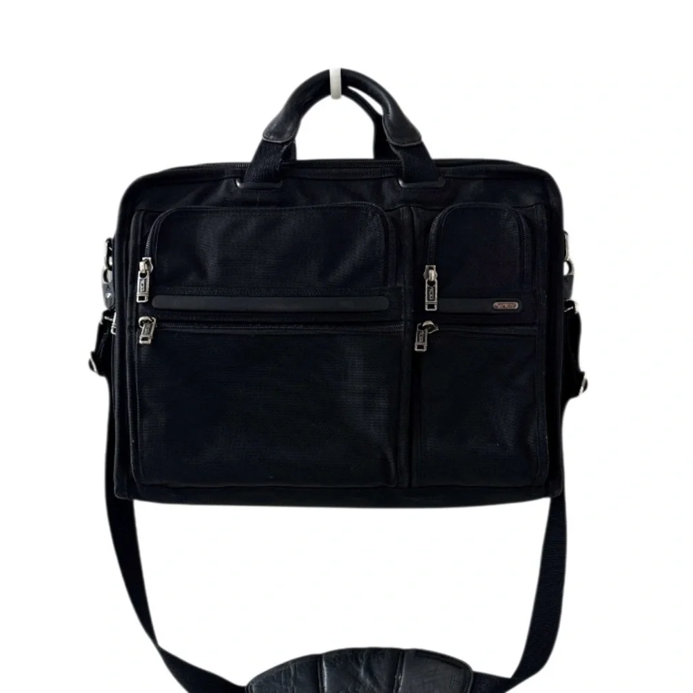 TUMI Laptop/Briefcase With Multiple Pockets & Padded Compartment Black Nylon